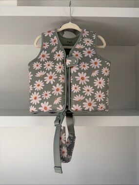 Kids Floral Safety Swim Vest by Current Tyed - Sage Daisy
